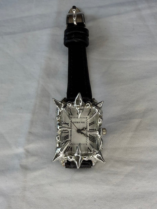 Black Faux leather watch