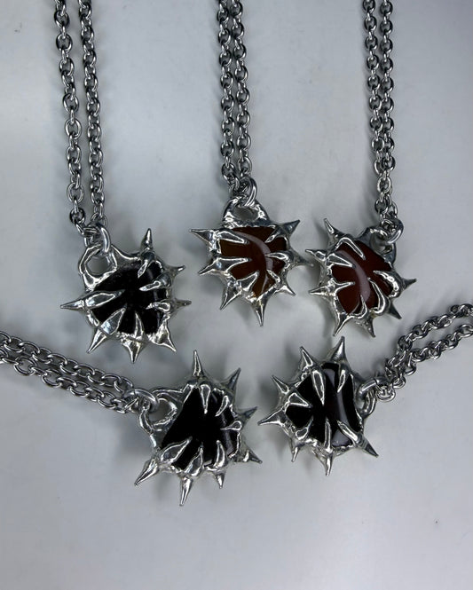 Carnelian Spiked Hearts