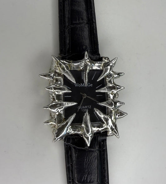 Black Faux Leather Watch