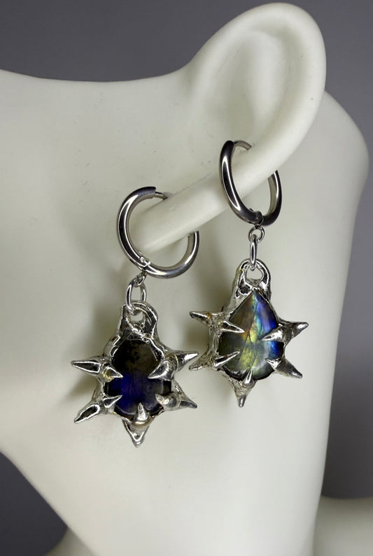 Spiked Labradorite Earrings