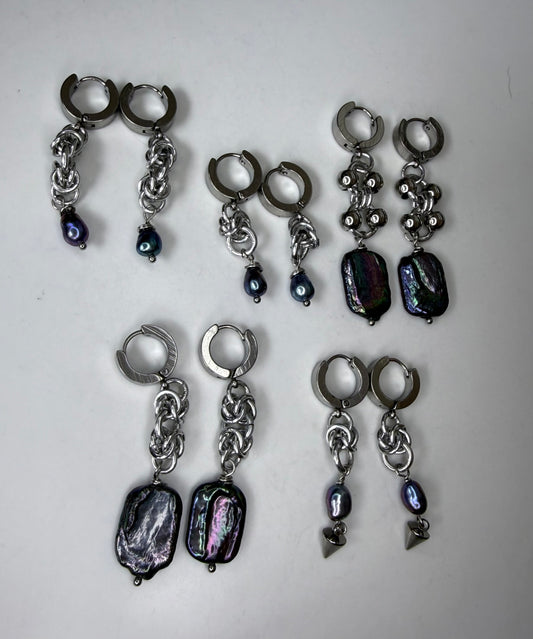 Purple Pearl Earrings