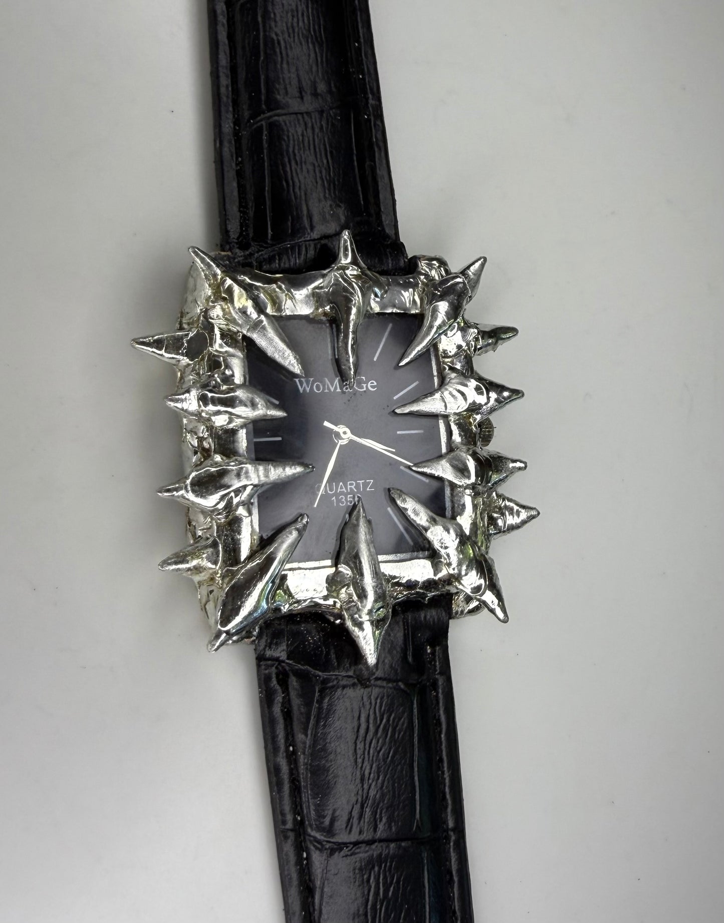 Black Faux Leather Watch