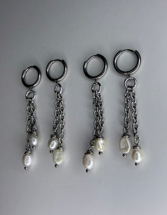 Double Pearl Earrings