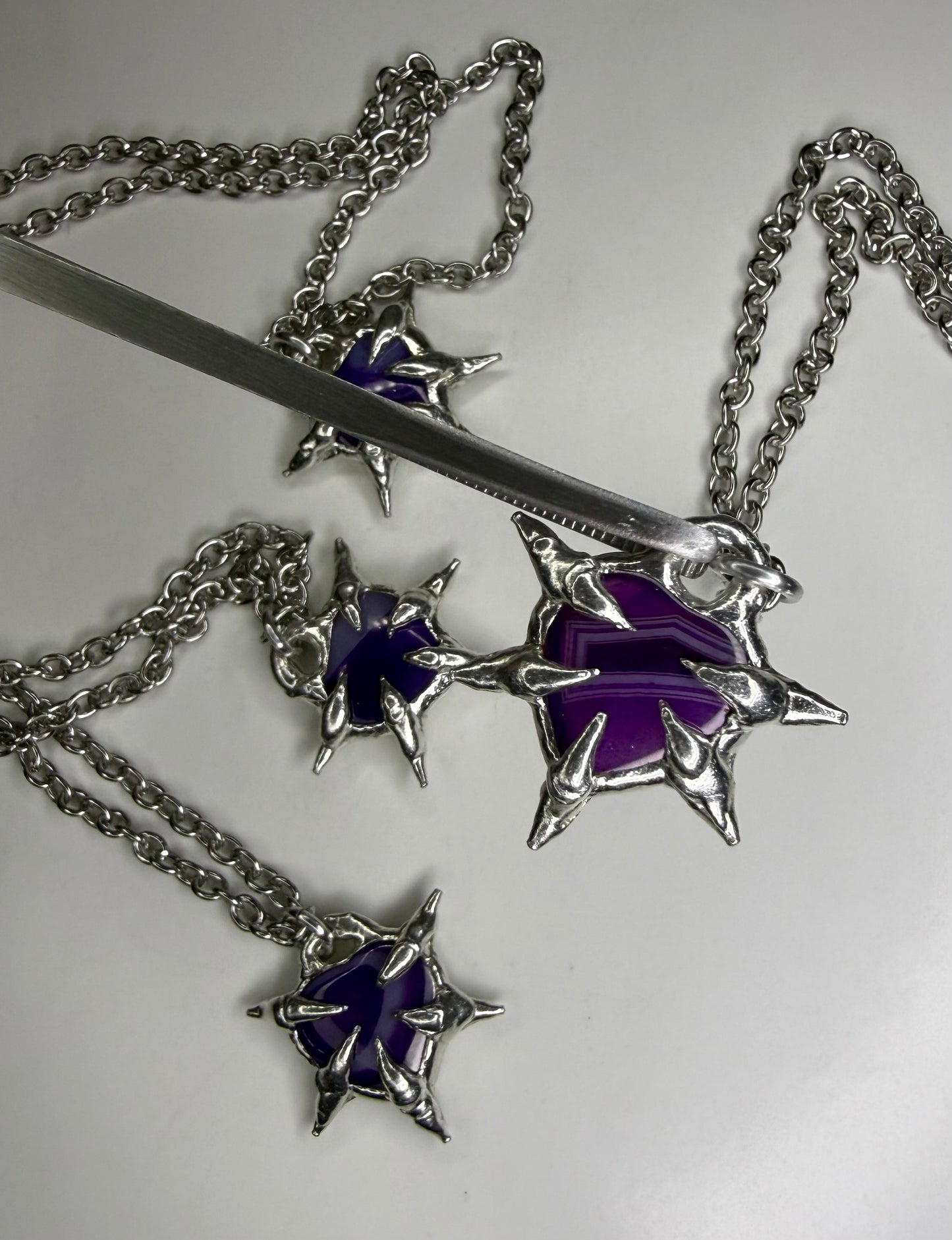 Purple Spiked Hearts