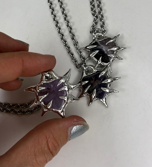 Amethyst Spiked Hearts