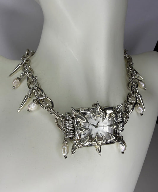 White Watch Necklace