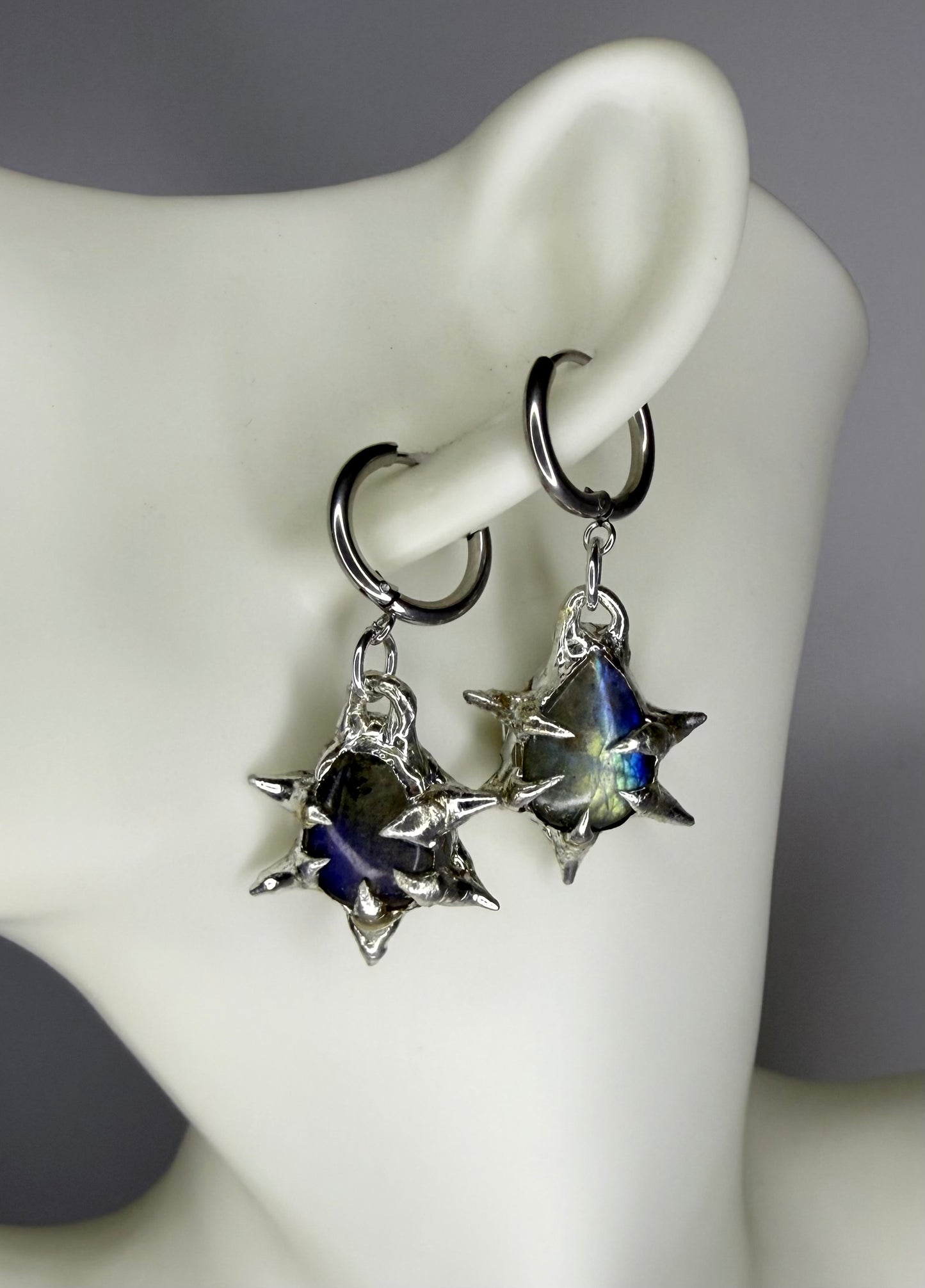 Spiked Labradorite Earrings
