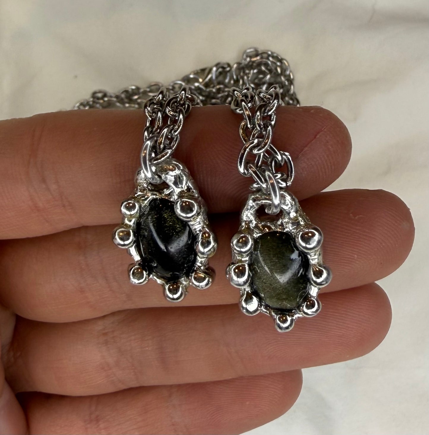 Gold Sheen Obsidian Necklace