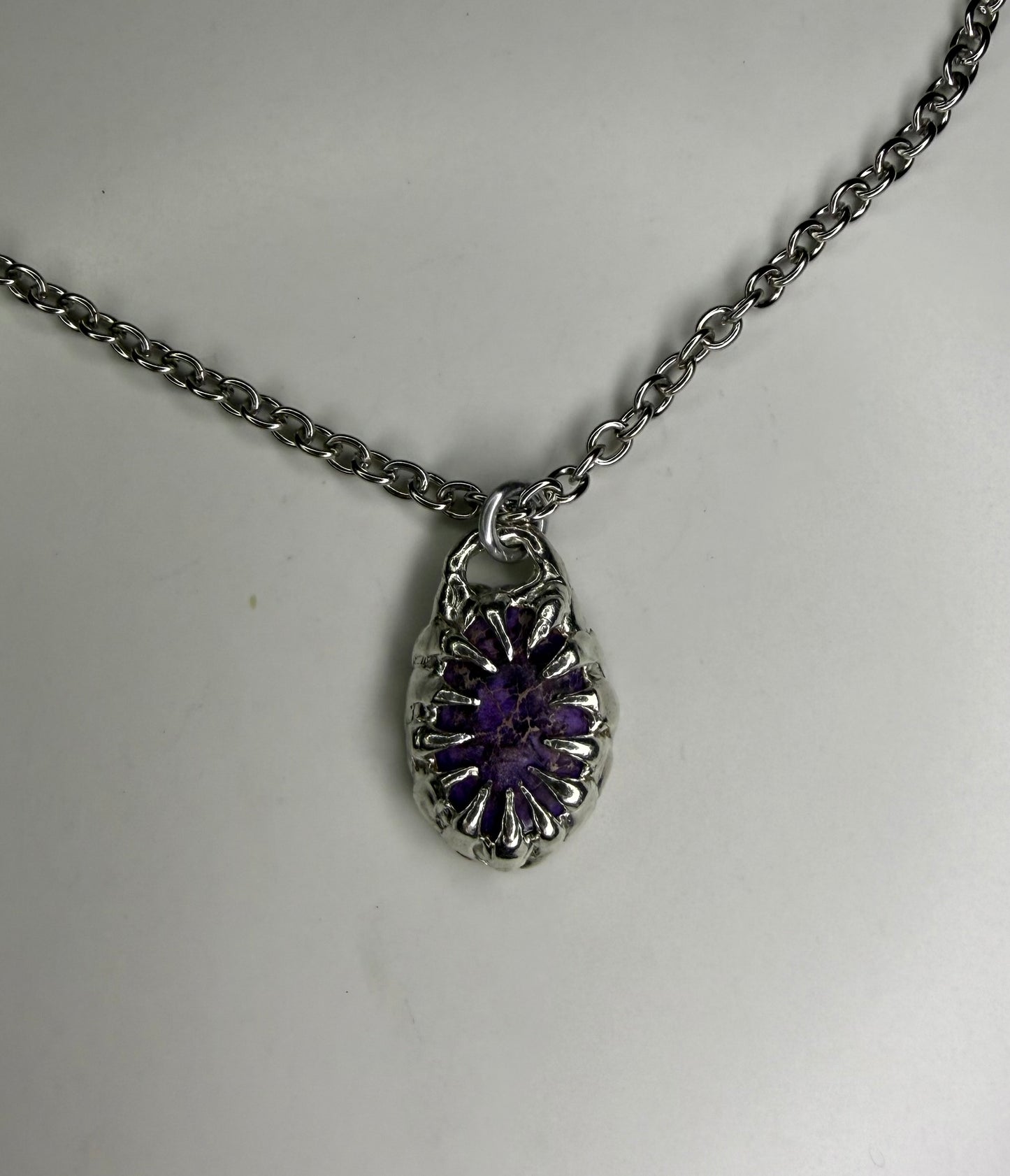 Spike Encased Lepidolite Necklace
