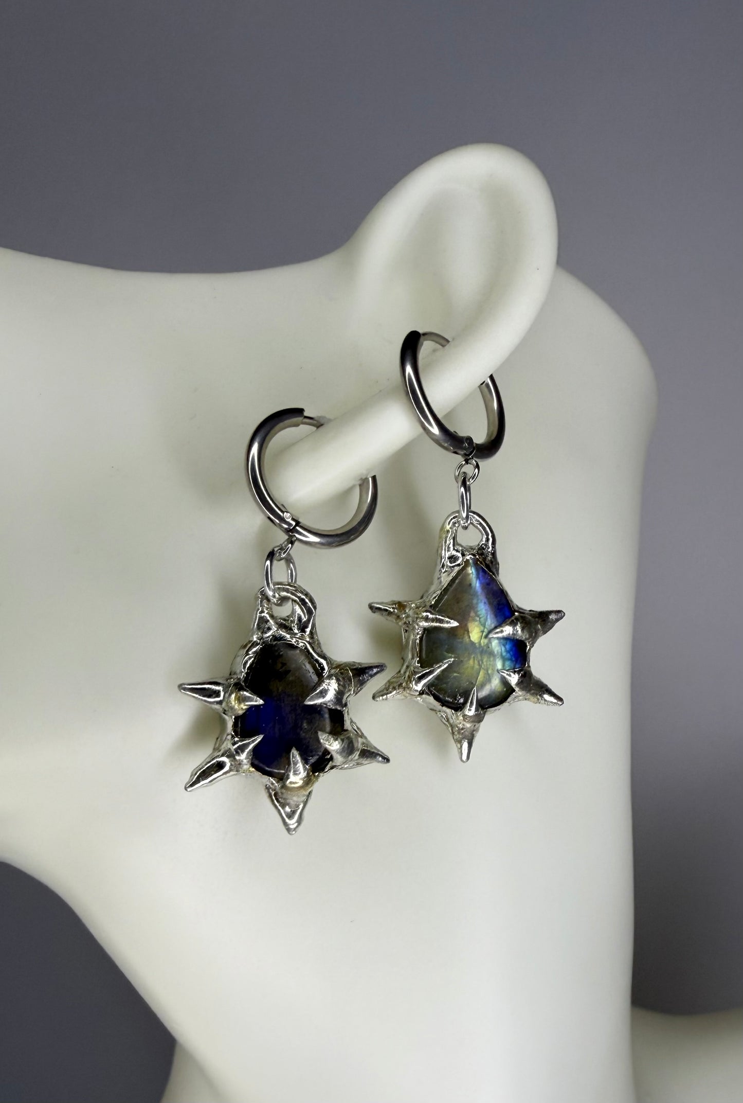 Spiked Labradorite Earrings