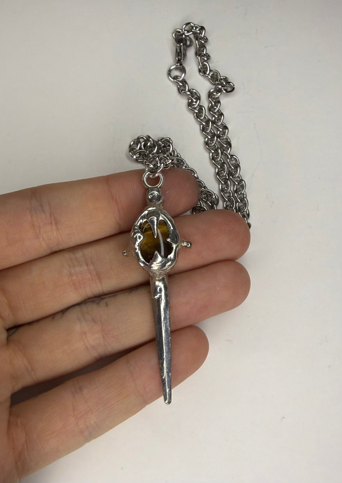 Tigers Eye Sword Necklace