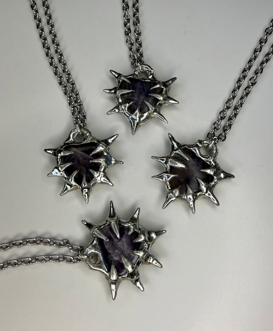 Chevron Amethyst Hearts