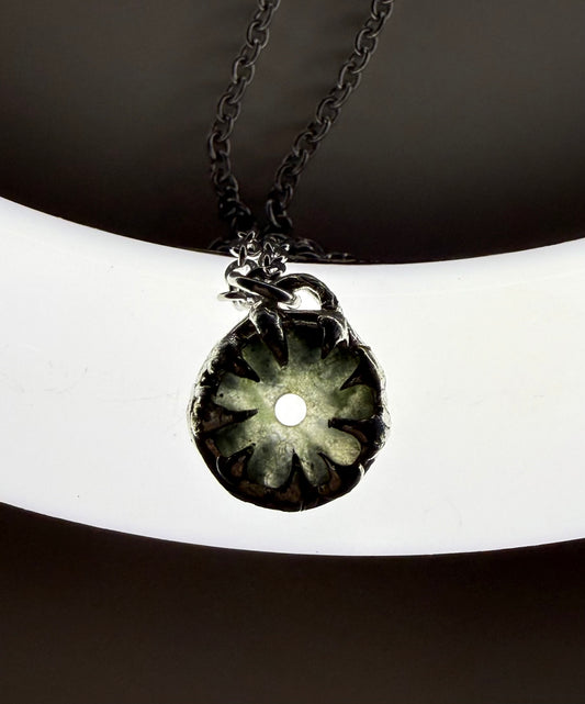 Jade spiked circle necklace