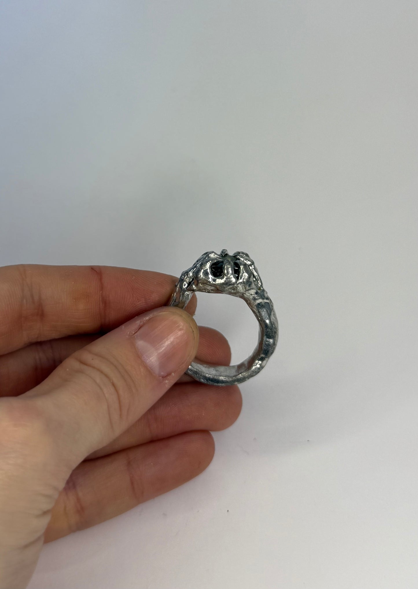 Green Spiked Ring (US 8)