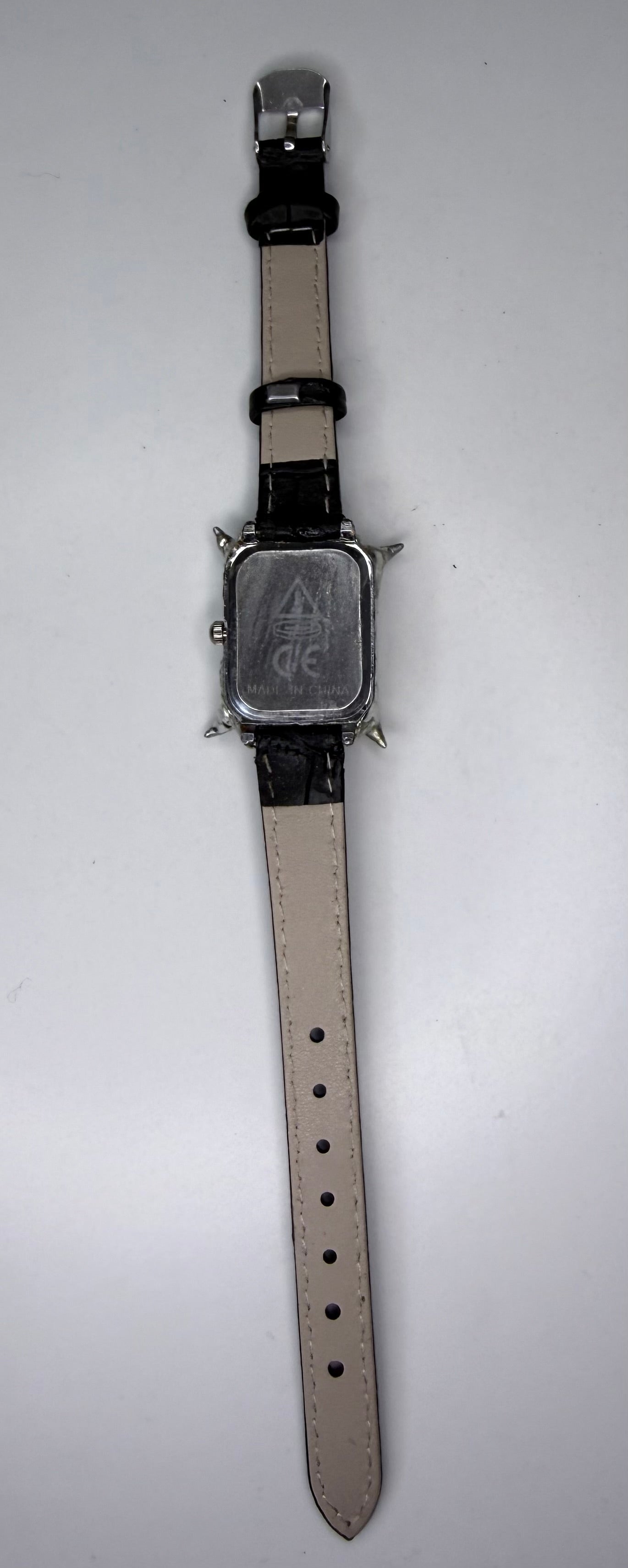 Black faux lather watch