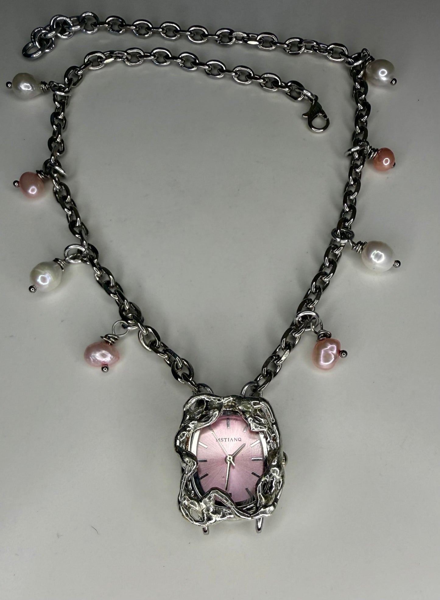 Pink Watch Necklace