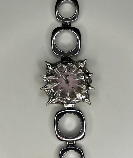 Pink spiked oval band watch