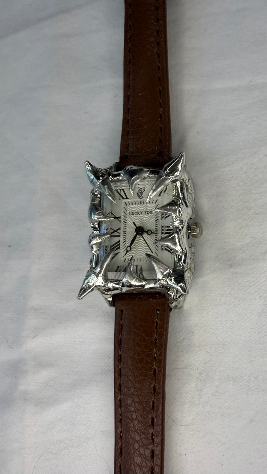 Brown Faux Leather Watch