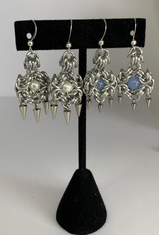 Flower Chainmail Earrings