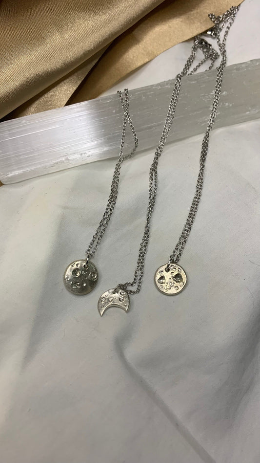 Silver moon pendants
