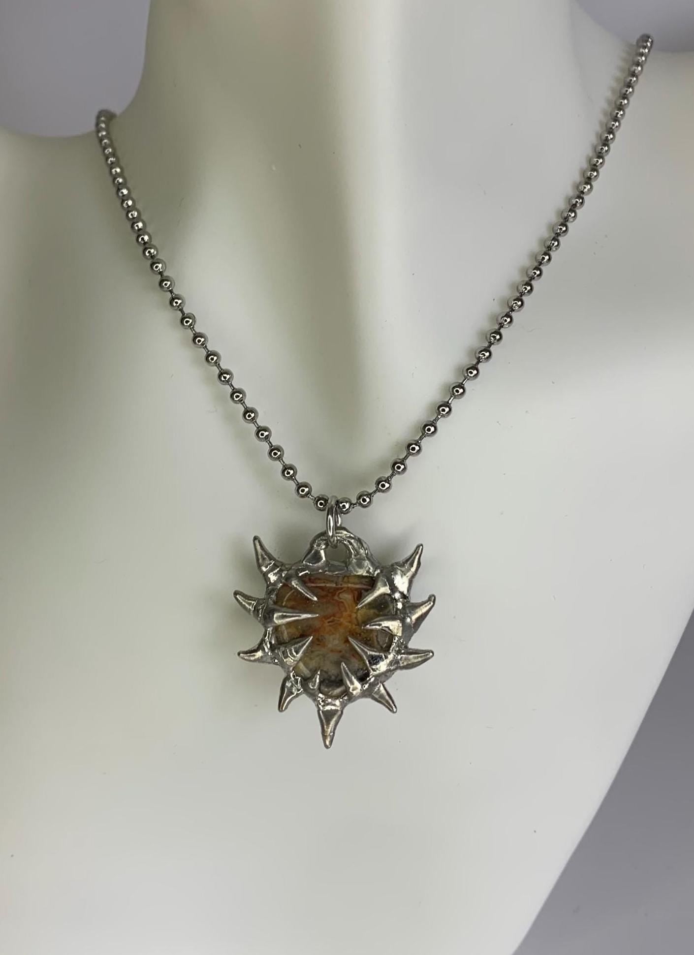 Crazy lace agate necklace