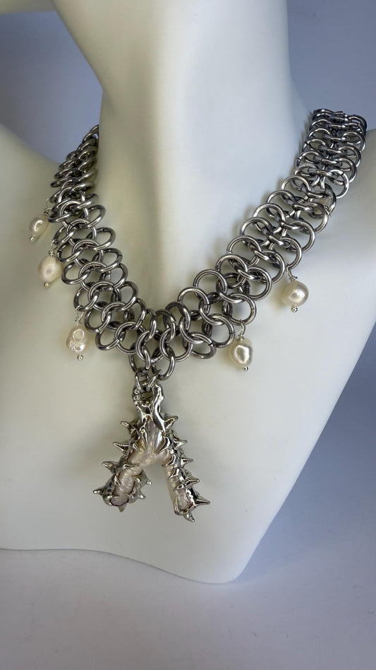 Pearl Chainmaille Necklace