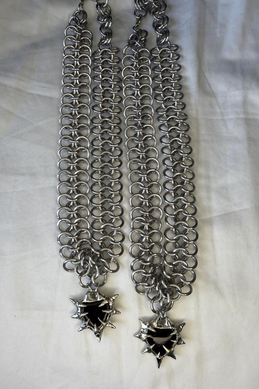 Obsidian chainmaille necklace