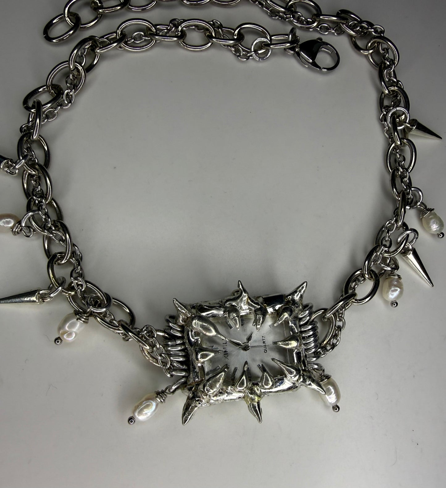 White Watch Necklace