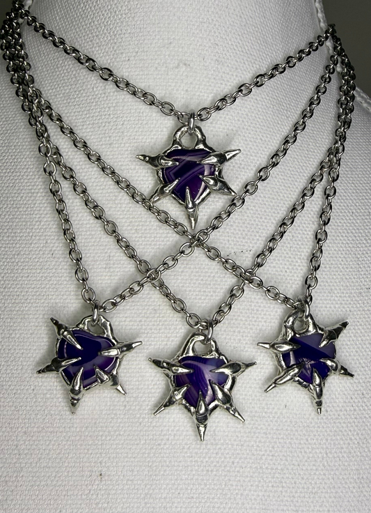 Purple Spiked Hearts