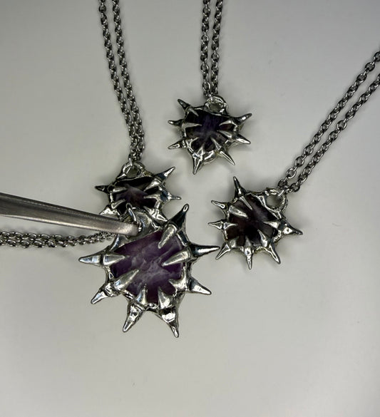 Chevron Amethyst Hearts