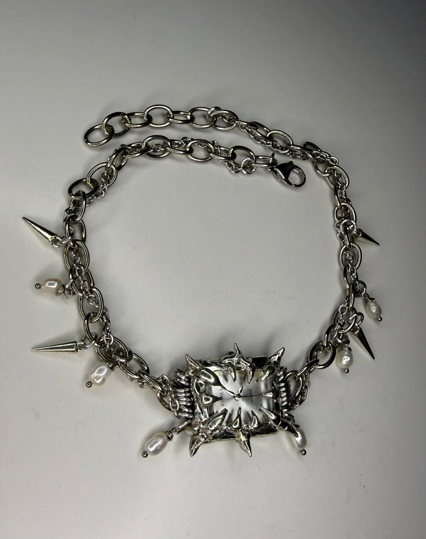 White Watch Necklace