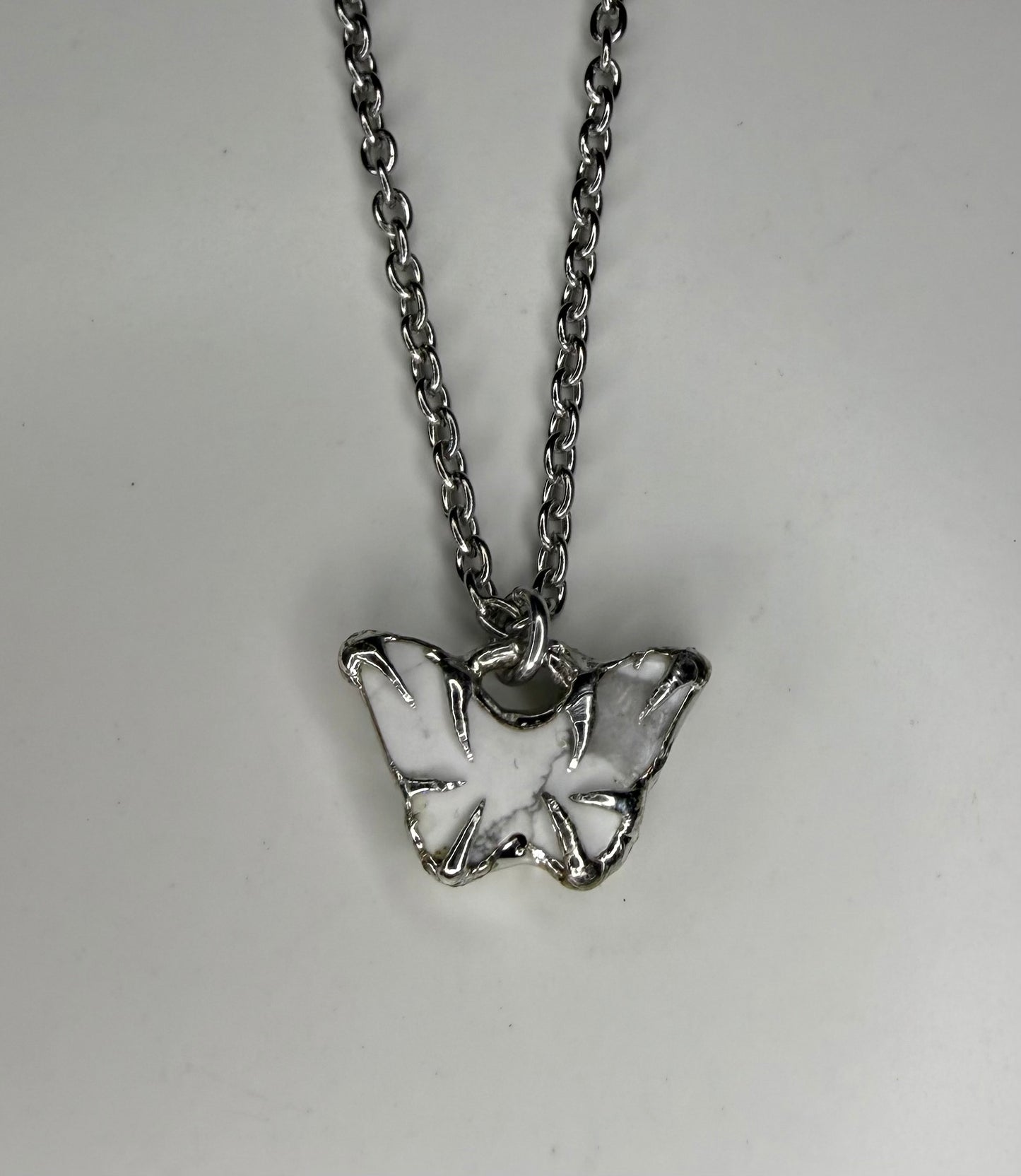 Howlite Butterfly Necklace