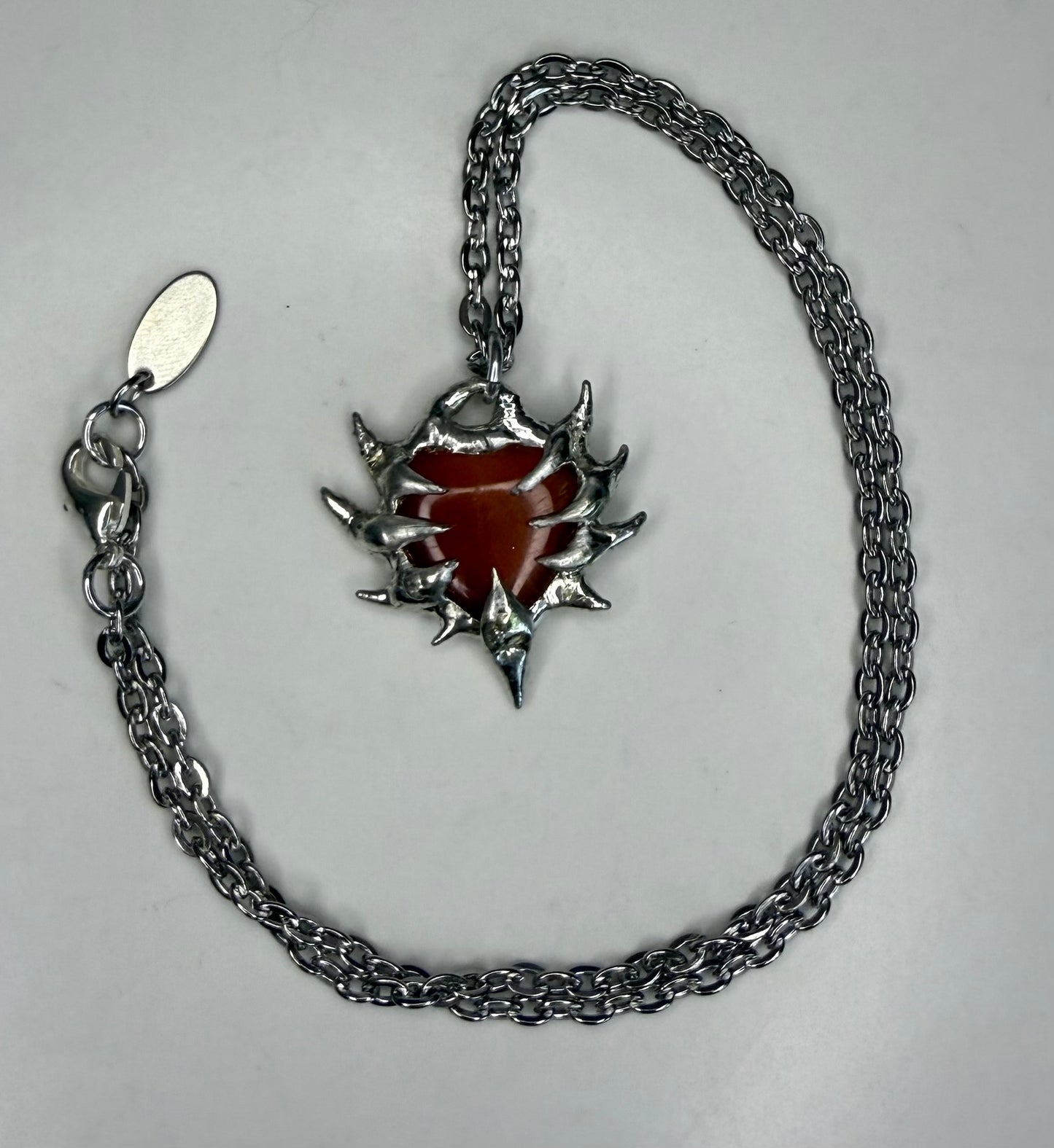 Spiked Carnelian Hearts