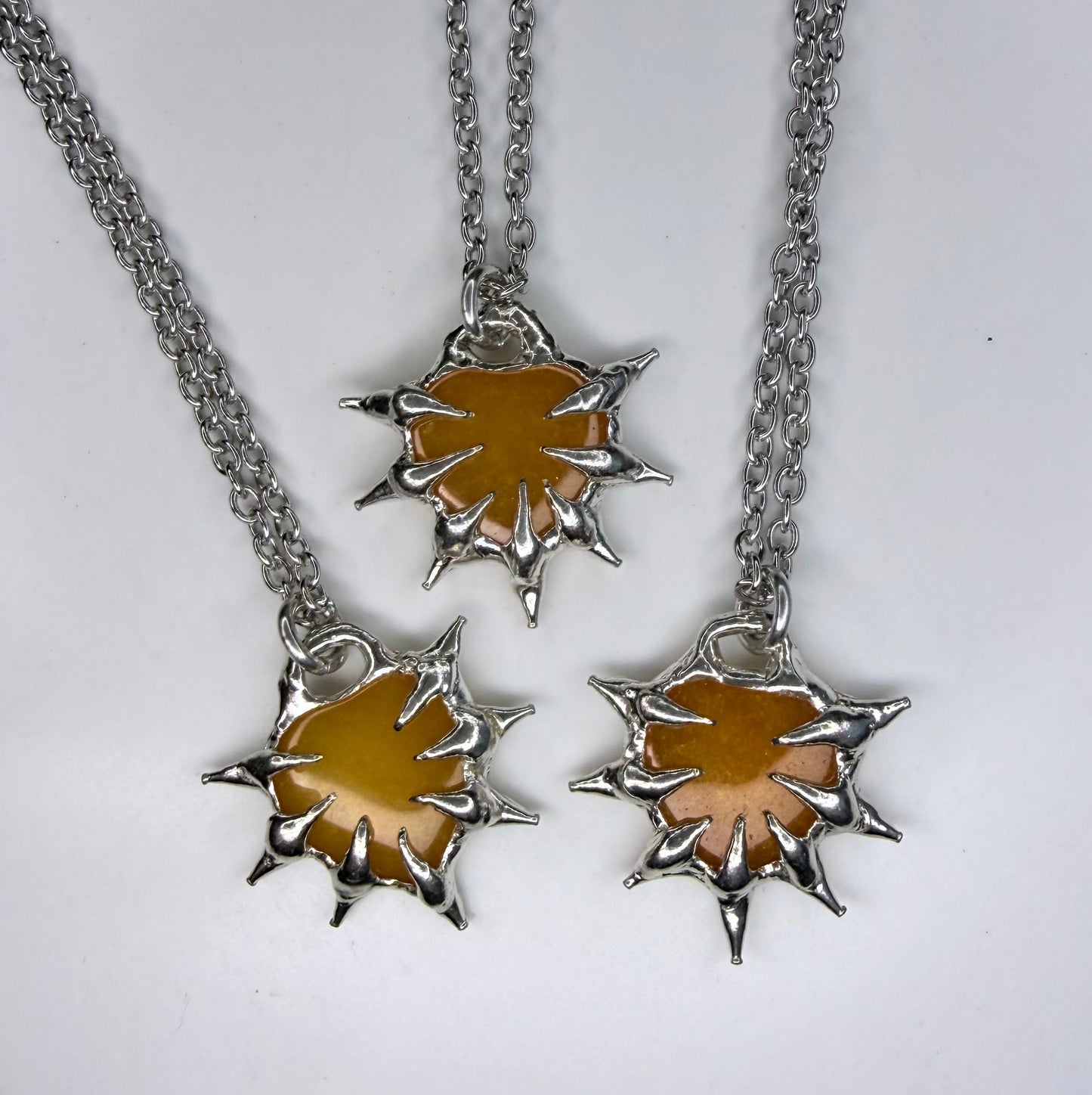 Honey Calcite Spiked Hearts