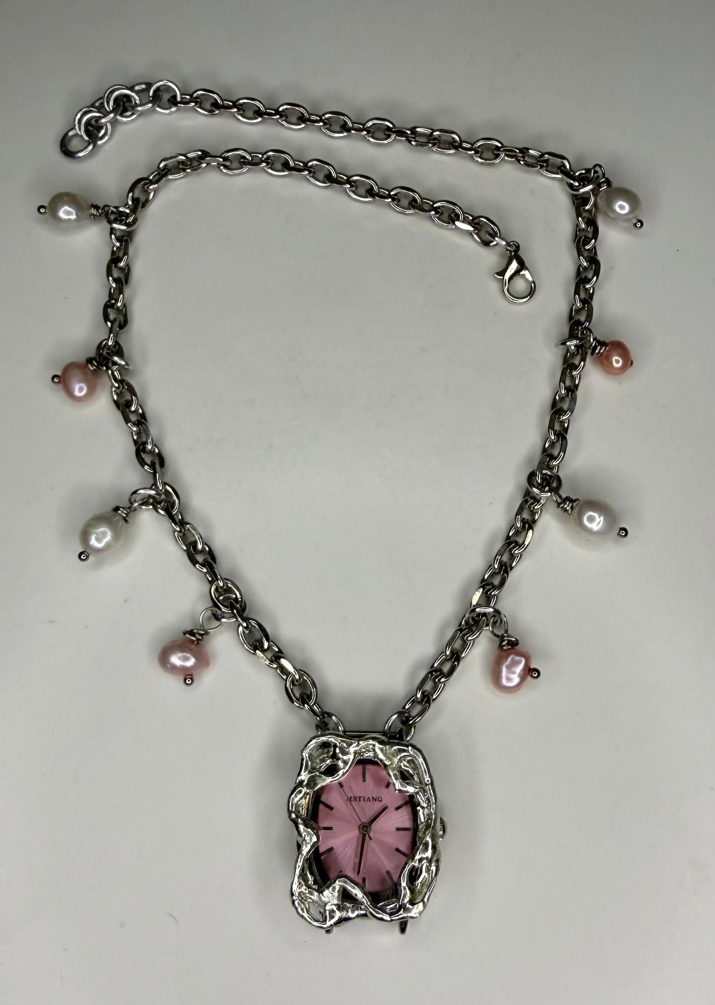 Pink Watch Necklace