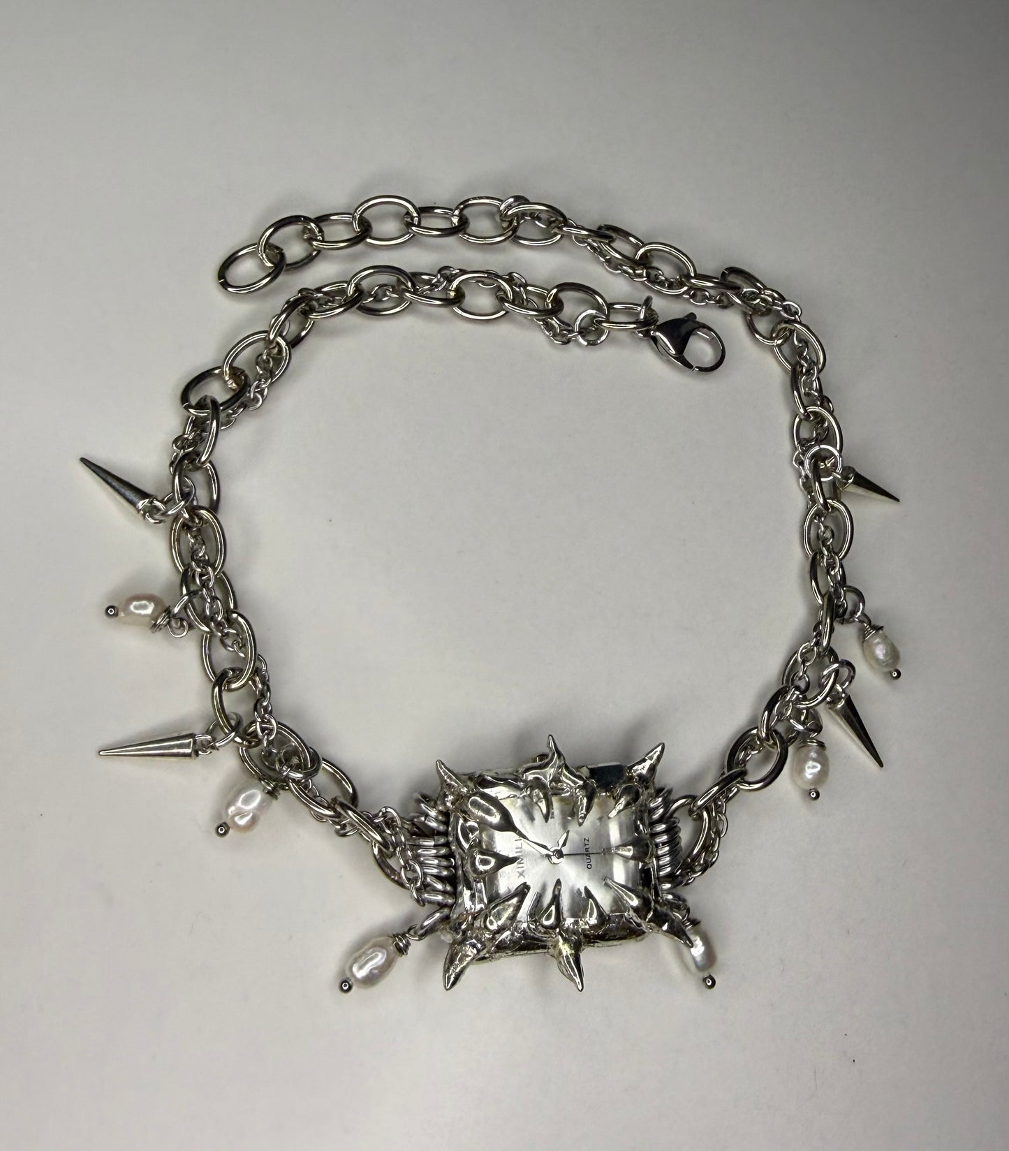 White Watch Necklace
