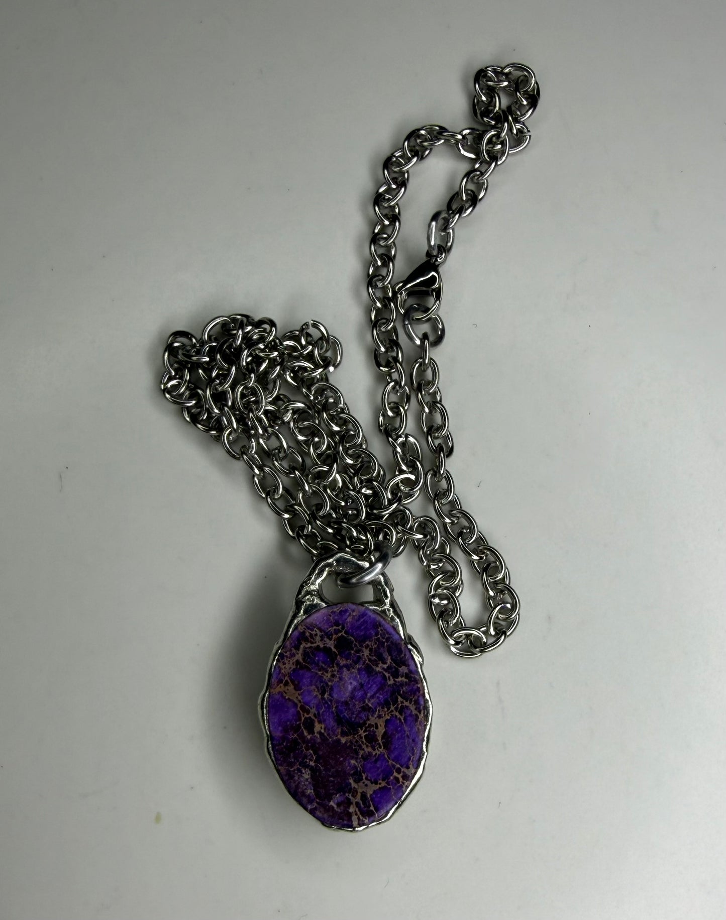 Spike Encased Lepidolite Necklace