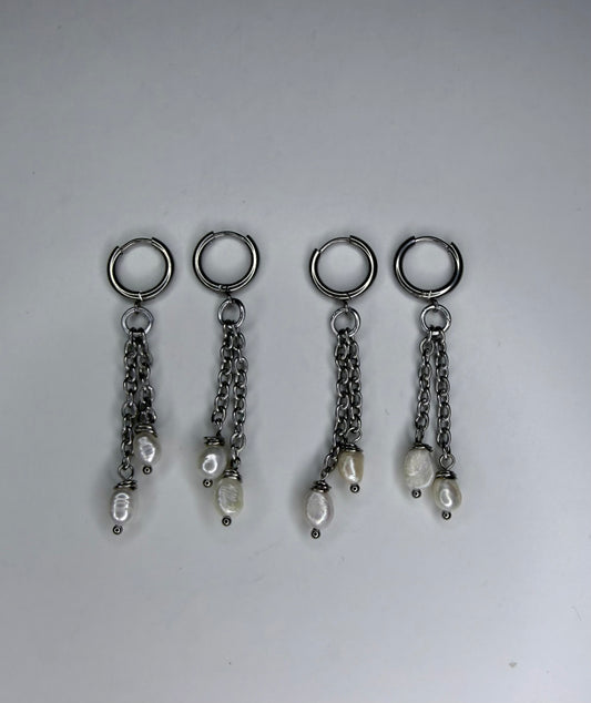 Double Pearl Earrings