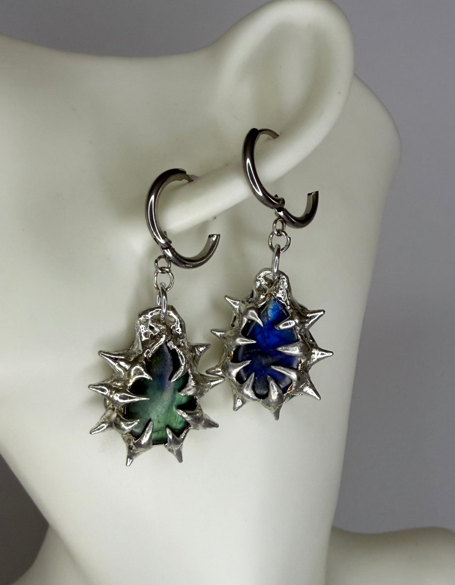 Large Labradorite Earrings