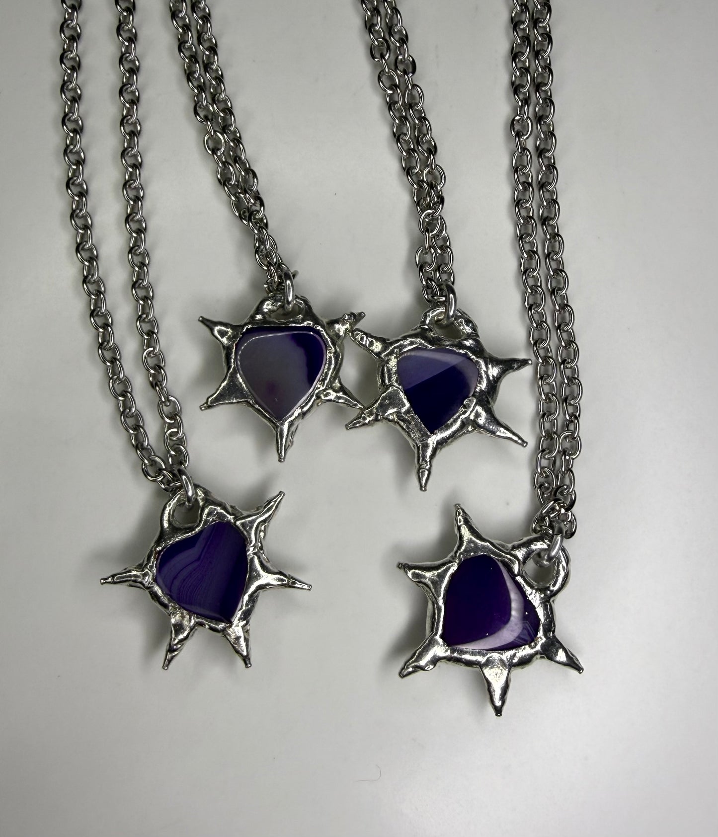 Purple Spiked Hearts