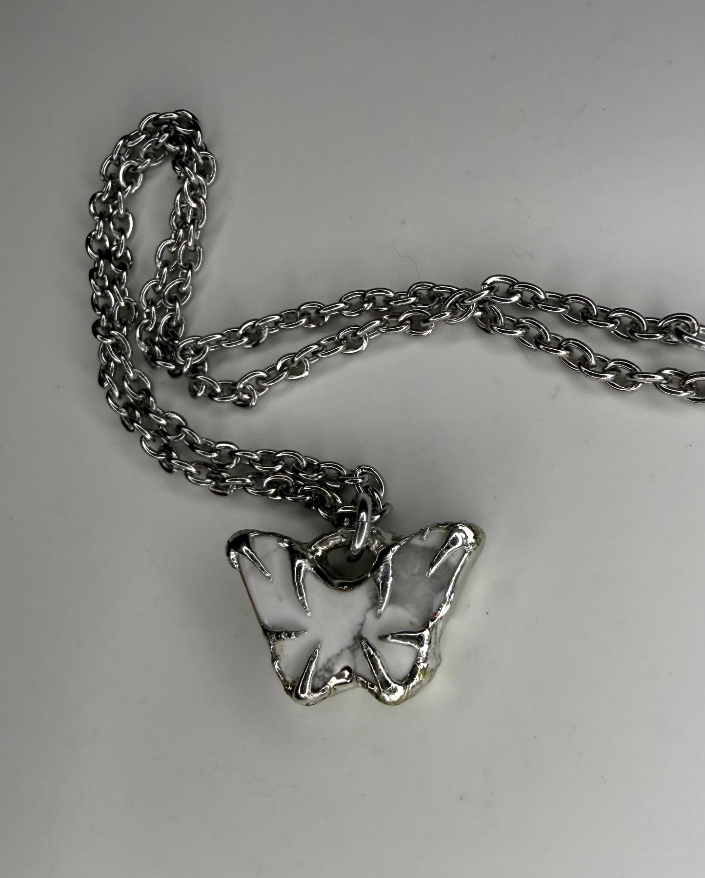 Howlite Butterfly Necklace