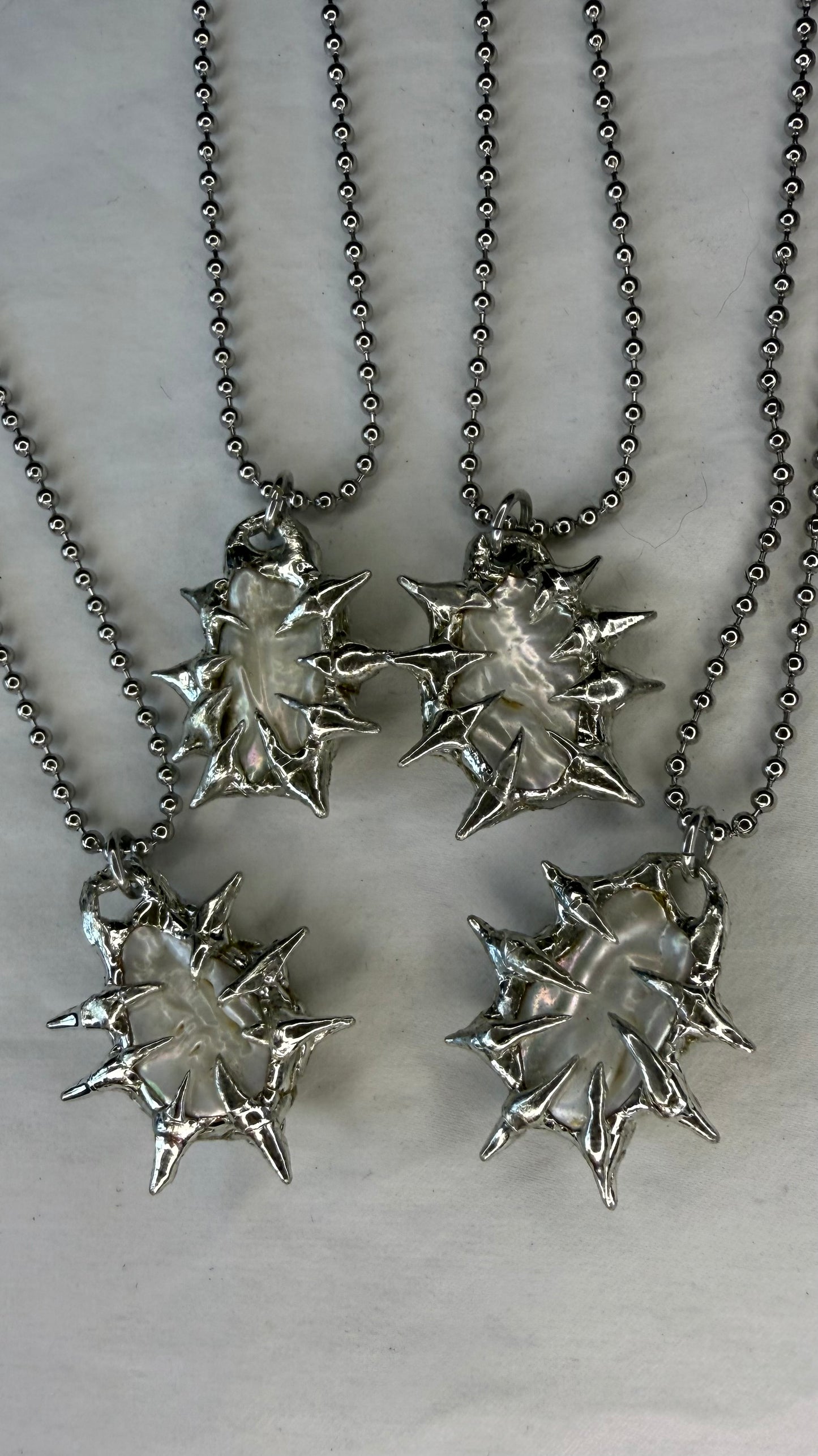White pearl necklaces