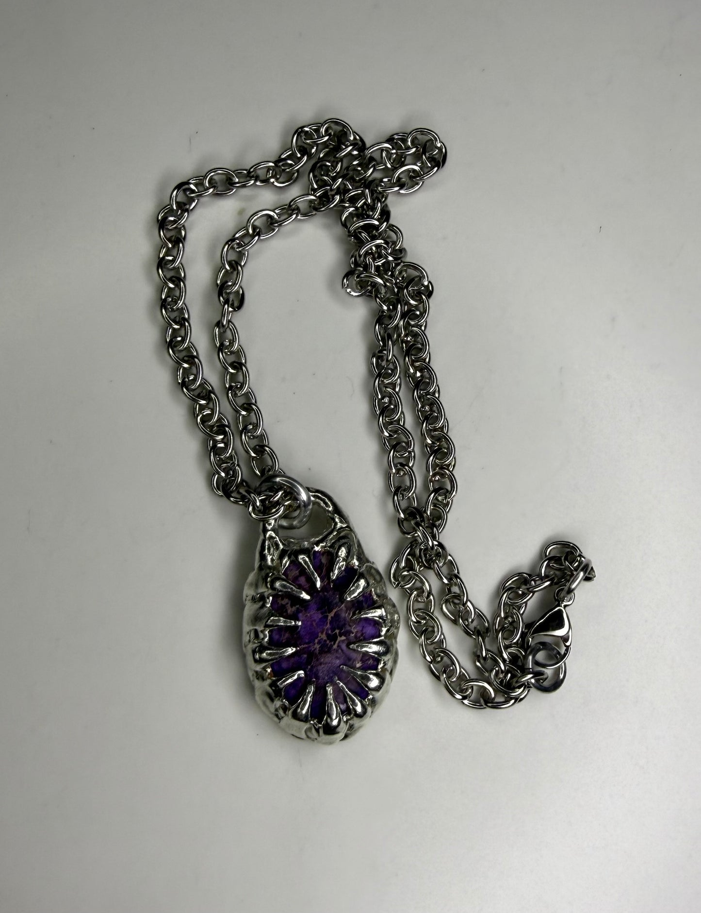 Spike Encased Lepidolite Necklace