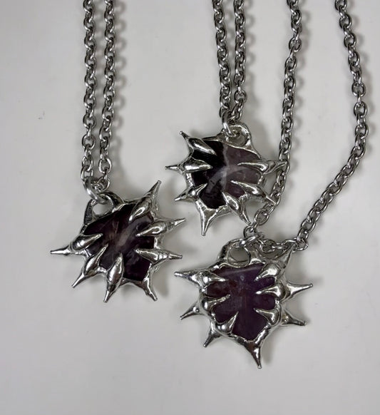 Amethyst Spiked Hearts