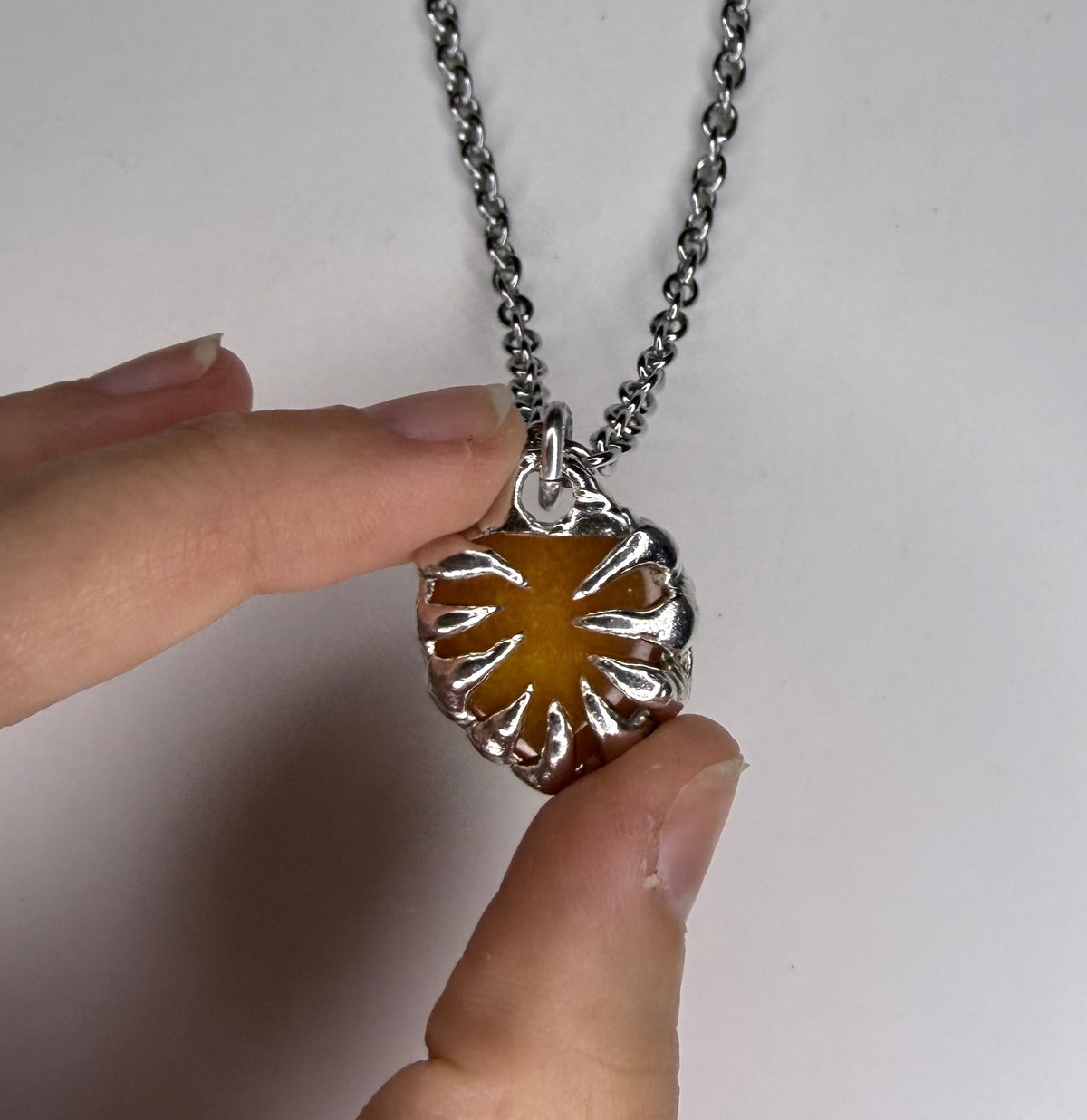 Honey Calcite Heart