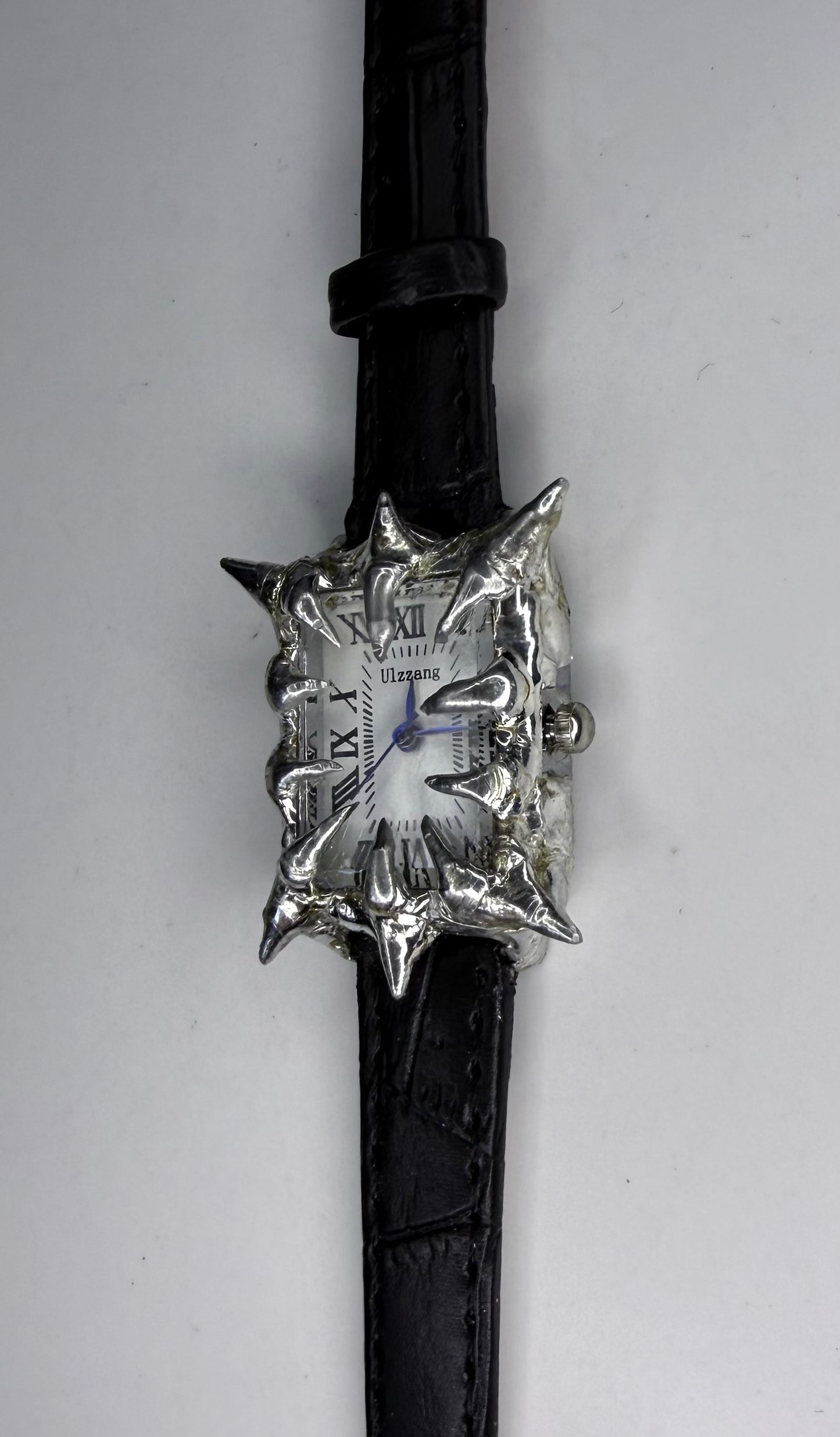 Black faux lather watch