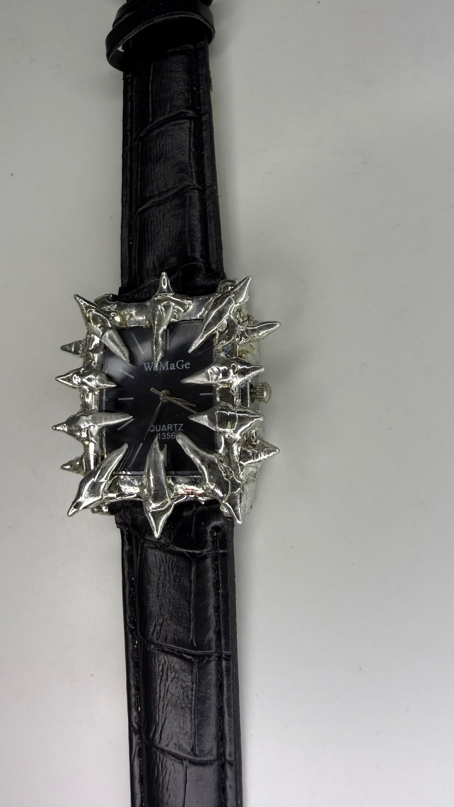 Black Faux Leather Watch