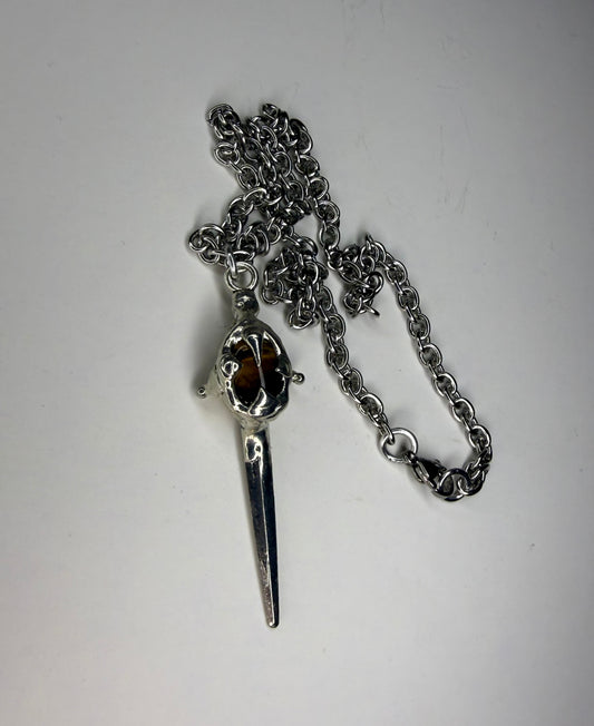 Tigers Eye Sword Necklace