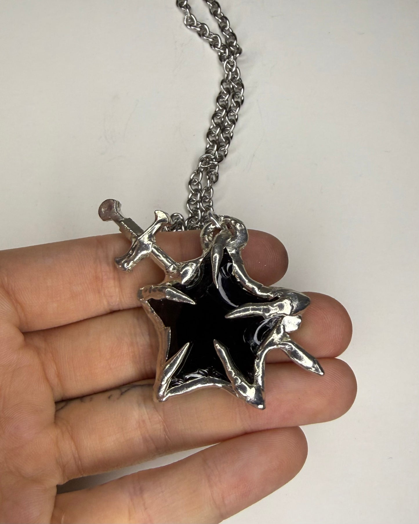 Obsidian Star Sword Necklace