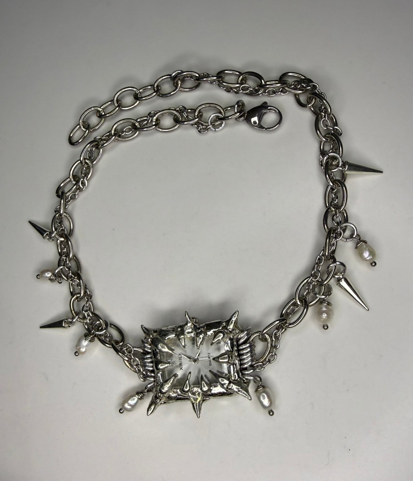 White Watch Necklace